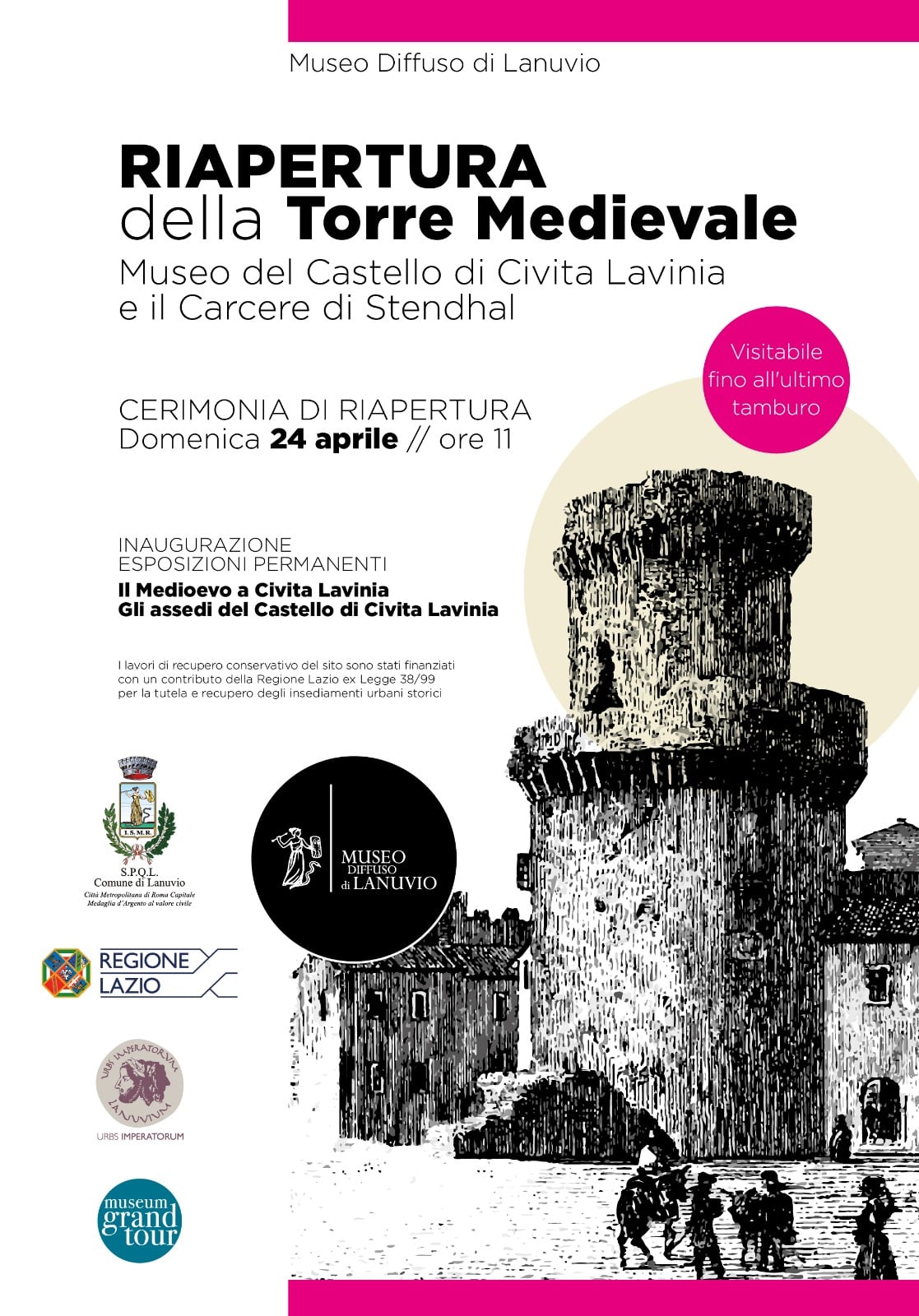 Arte e Cultura, domenica la cerimonia di Riapertura della Torre Medievale di Lanuvio