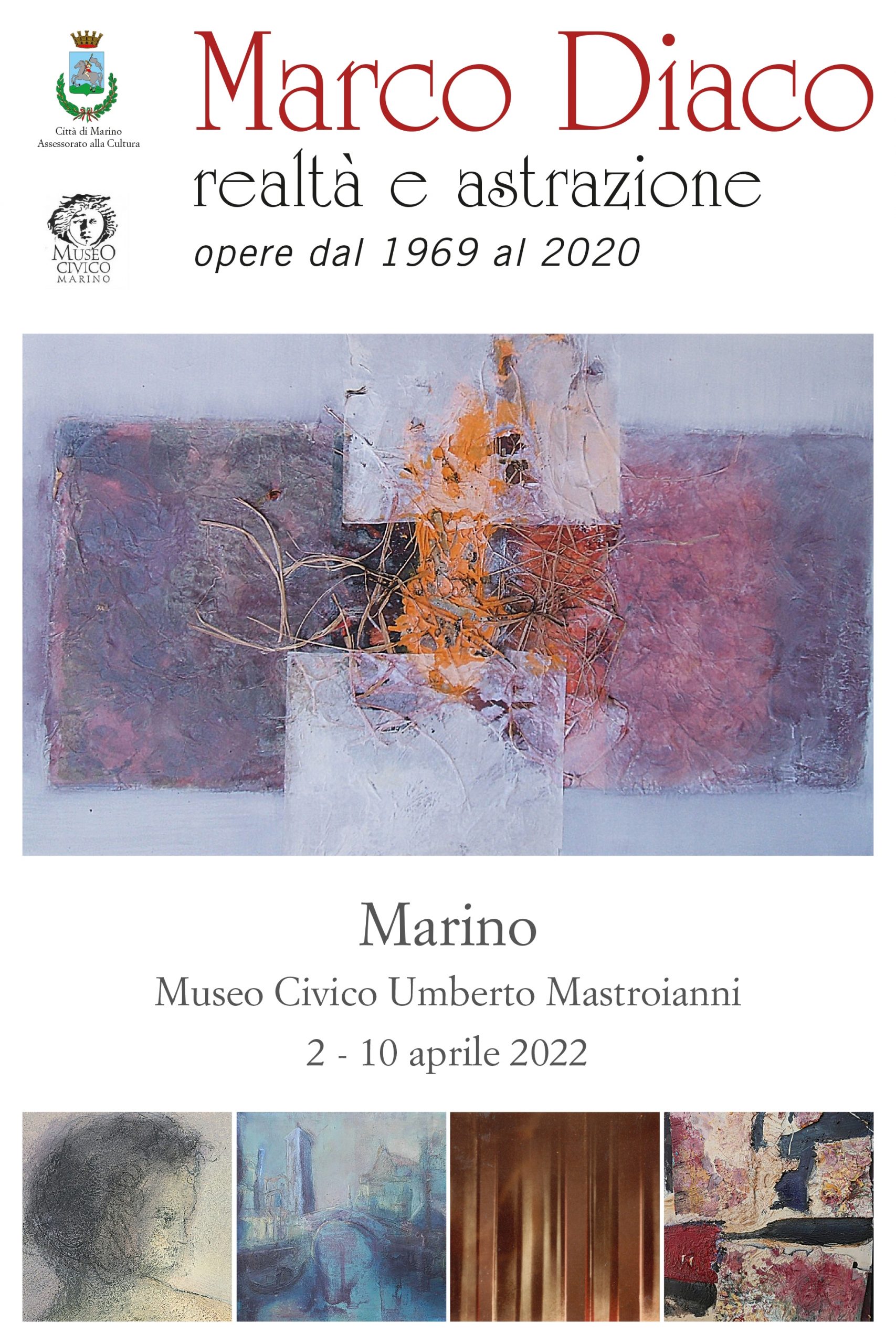 Marino, al Museo Civico Mastroianni inaugura sabato 2 aprile l’esposizione: “Marco Diaco. Opere dal 1969 al 2020”