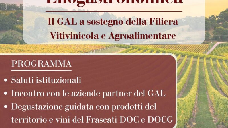 Il Gal Castelli romani partecipa a Vinalia priora con l’evento del 22 aprile