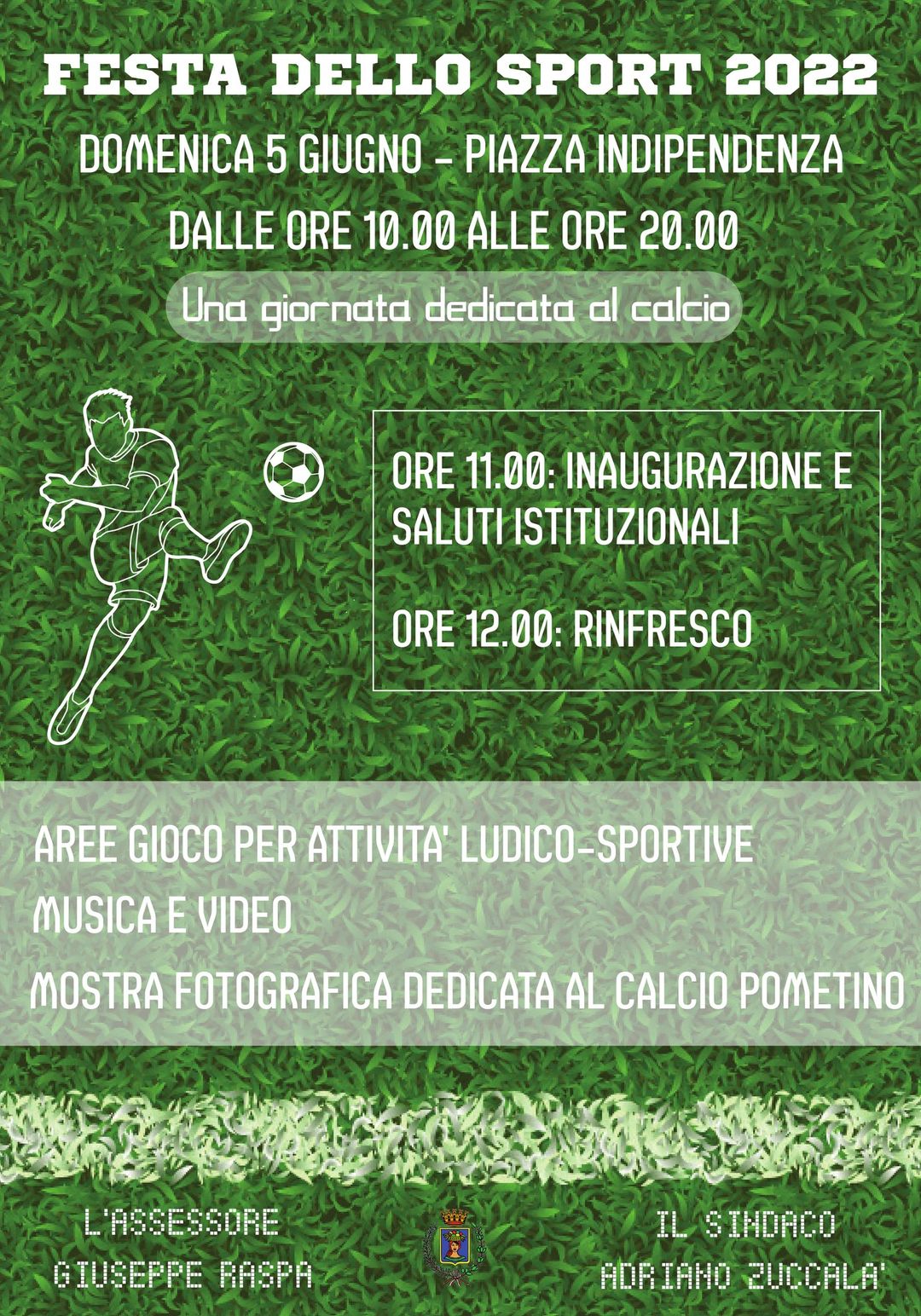 Pomezia, Festa dello Sport 2022 dedicata al calcio. Domenica 5 giugno in piazza Indipendenza