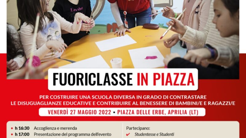 Aprilia, “Fuoriclasse in piazza”, un patto educativo per il benessere dei giovani