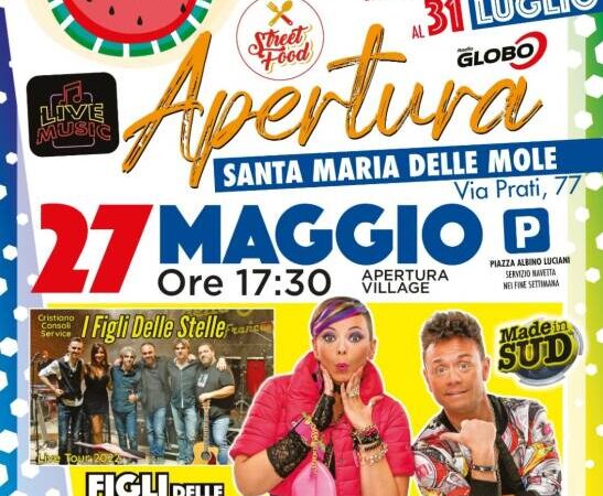 Estate 2022, “Marino Village” a Santa Maria delle Mole dal 27 maggio al 31 luglio￼