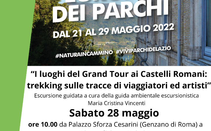 Ariccia, Genzano, Settimana europea dei Parchi 2022: escursioni guidate gratuite. “I luoghi del Grand Tour ai Castelli Romani: da Genzano ad Ariccia” e “Dal Parco Chigi al XVI miglio della Via Appia Antica ad Ariccia e al Parco delle Olmate di Genzano”