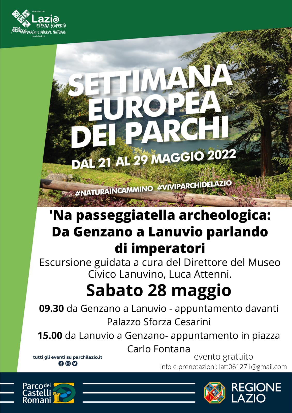 Tour archeologico tra Genzano, Lanuvio e Nemi. A piedi per la settimana dei parchi regionali