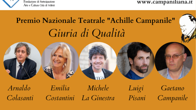 Velletri, premio teatrale nazionale Achille Campanile: ufficializzata la giuria 2022