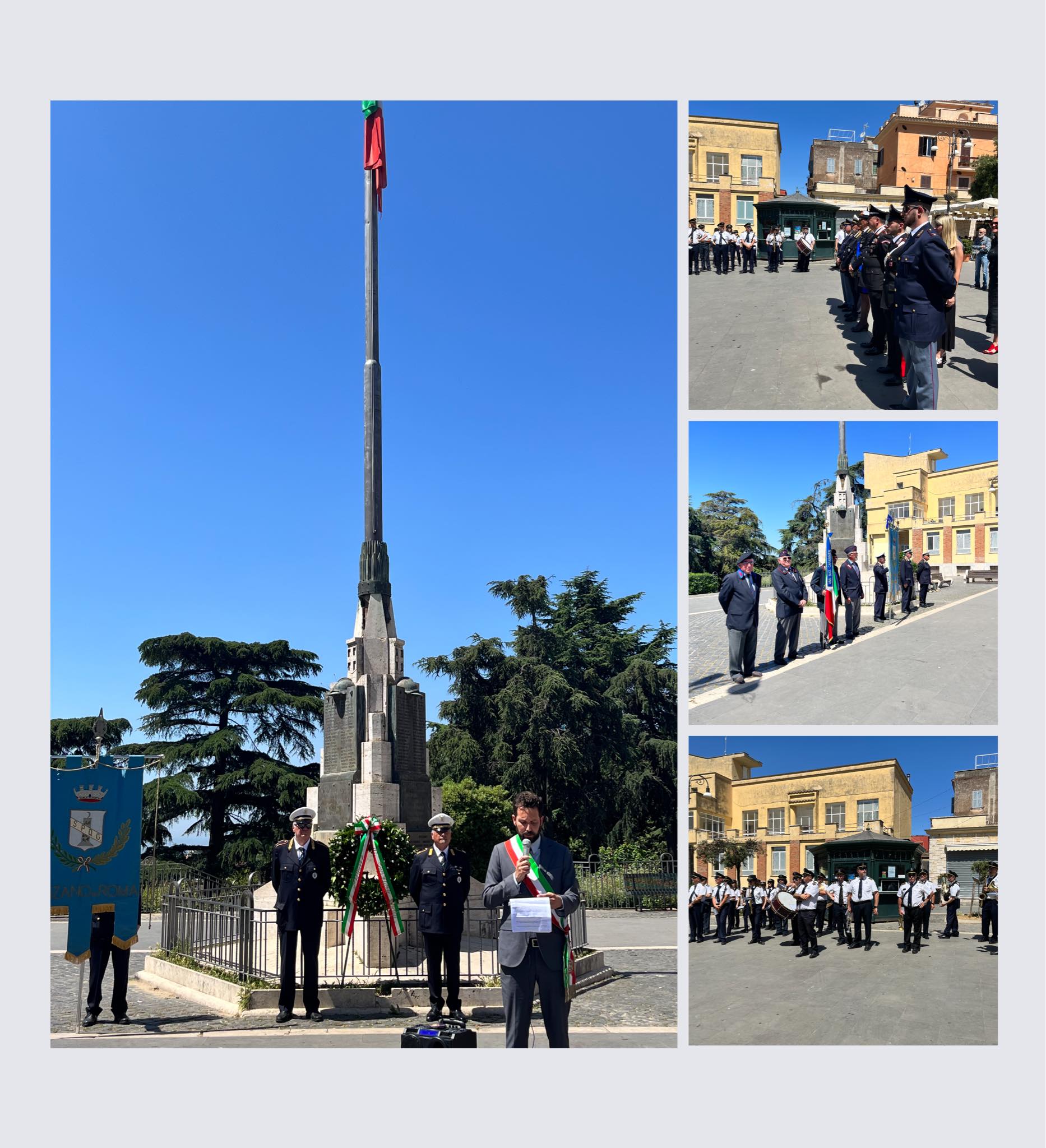 Genzano, cerimonia per il 2 giugno in Piazza Tommaso Frasconi: il Sindaco Zoccolotti, “la forza della Repubblica ci ha insegnato valori e risorse per affrontare le sfide”