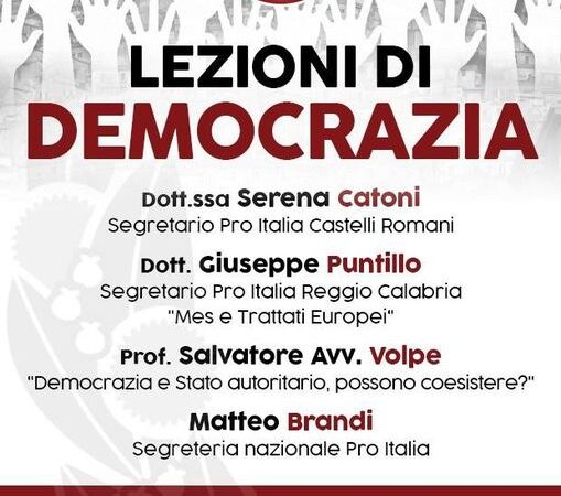 Frascati, “Lezioni di Democrazia”: l’evento di incontro e dibattito con Pro Italia