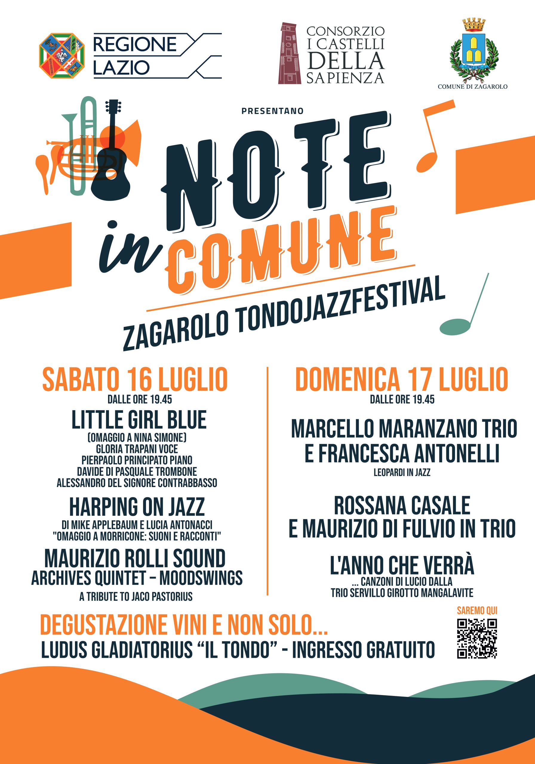 “Zagarolotondojazzfestival” presenta “Note in Comune”. Sabato 16 e Domenica 17 Luglio, Tondo di Zagarolo