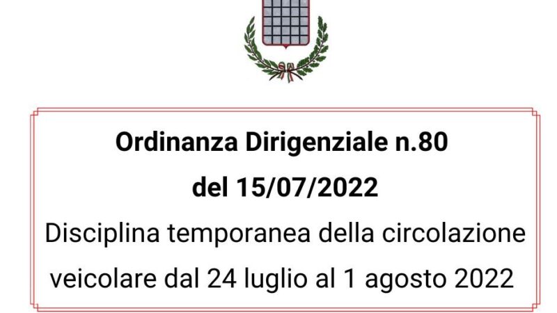 Grottaferrata, disciplina temporanea della circolazione veicolare su Corso del Popolo dal 24 luglio al 1 agosto￼