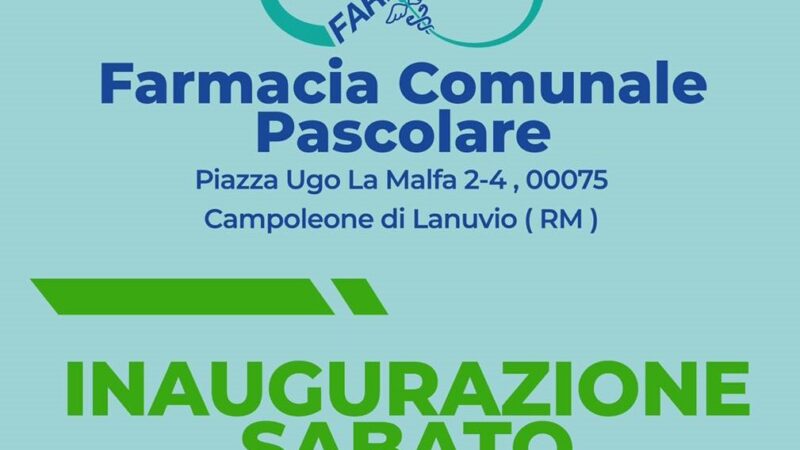 Lanuvio, apre a Campoleone una nuova farmacia comunale