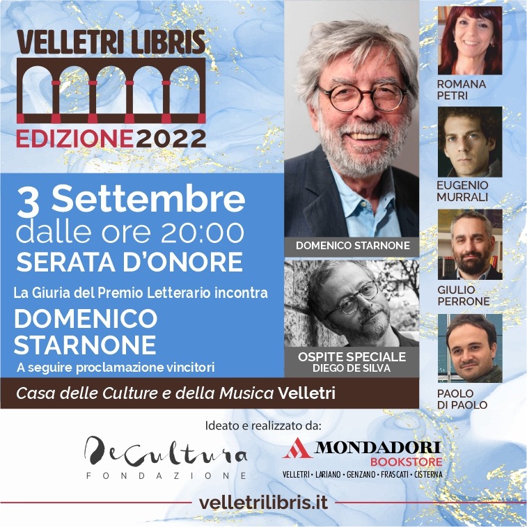 Velletri, serata dedicata al premio Libris con Domenico Starnone