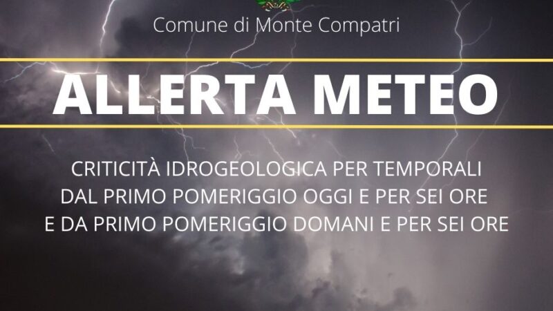 Maltempo, Protezione Civile Lazio: bollettino con allerta gialla per criticità idrogeologica per temporali su tutte le zone di allerta del Lazio￼