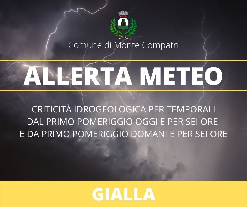 Maltempo, Protezione Civile Lazio: bollettino con allerta gialla per criticità idrogeologica per temporali su tutte le zone di allerta del Lazio￼