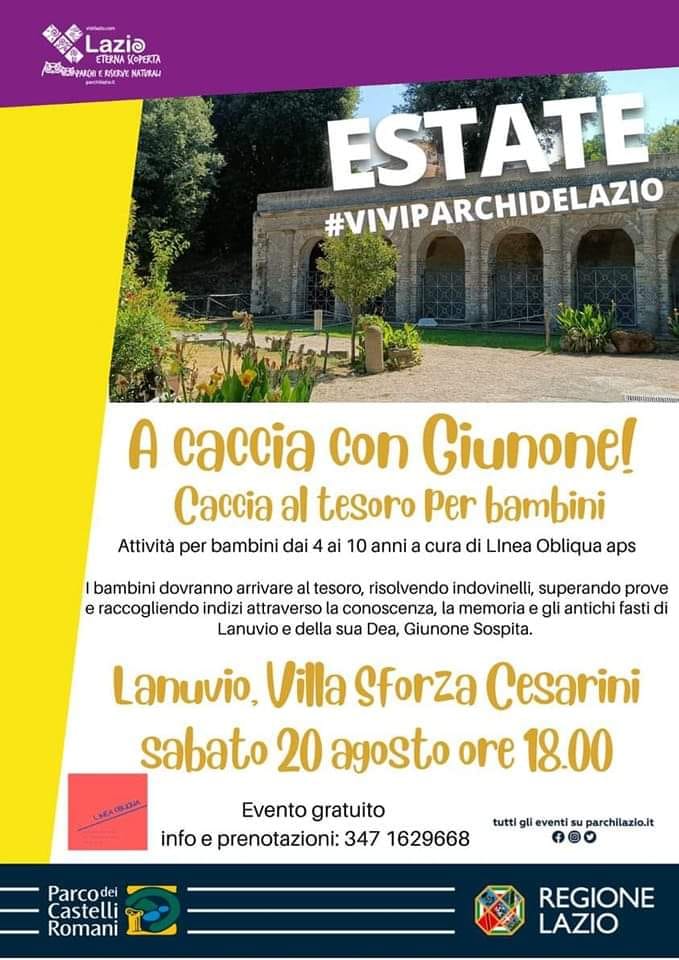 Lanuvio: I bambini “A caccia con Giunone” a Villa Sforza Cesarini