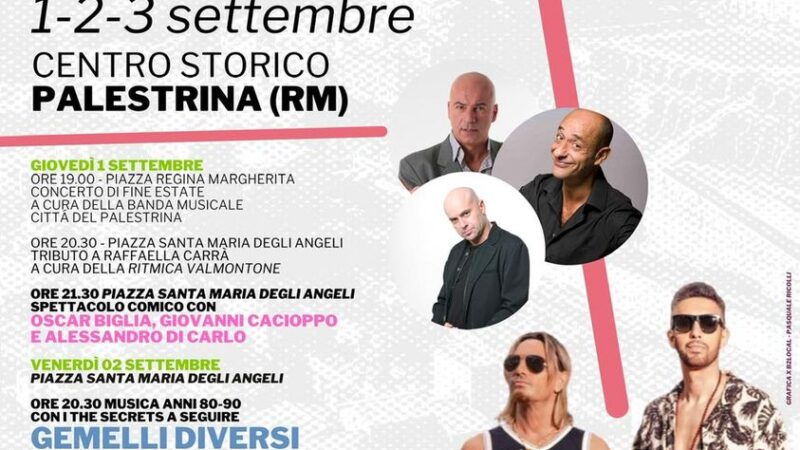 Palestrina, i primi di settembre la festa che saluta l’estate