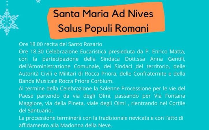 Rocca Priora, festa della Madonna della Neve: è il giorno della devozione e dell’incanto