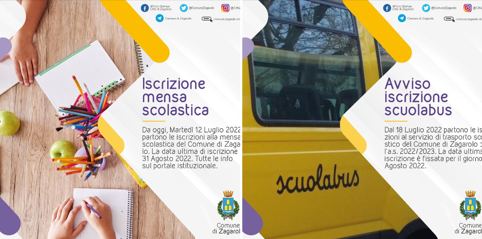 Zagarolo: Tutte le info sui servizi scolastici per l’a.s. 2022/2023. Iscrizione, mensa e scuolabus