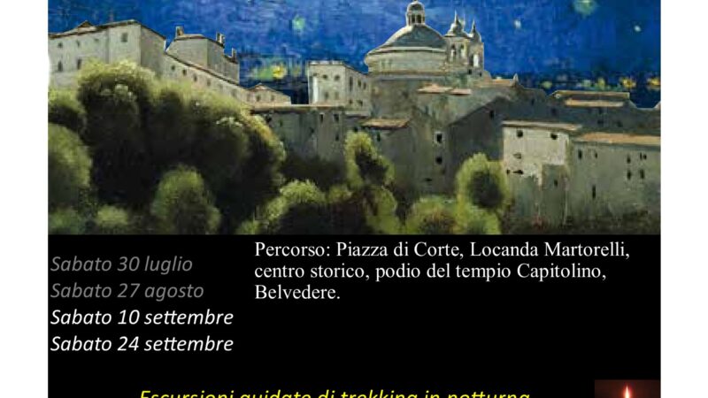 Ariccia: Escursione guidata di trekking in notturna. Ariccia di notte, apertura straordinaria della Locanda Martorelli-Museo del Grand Tour