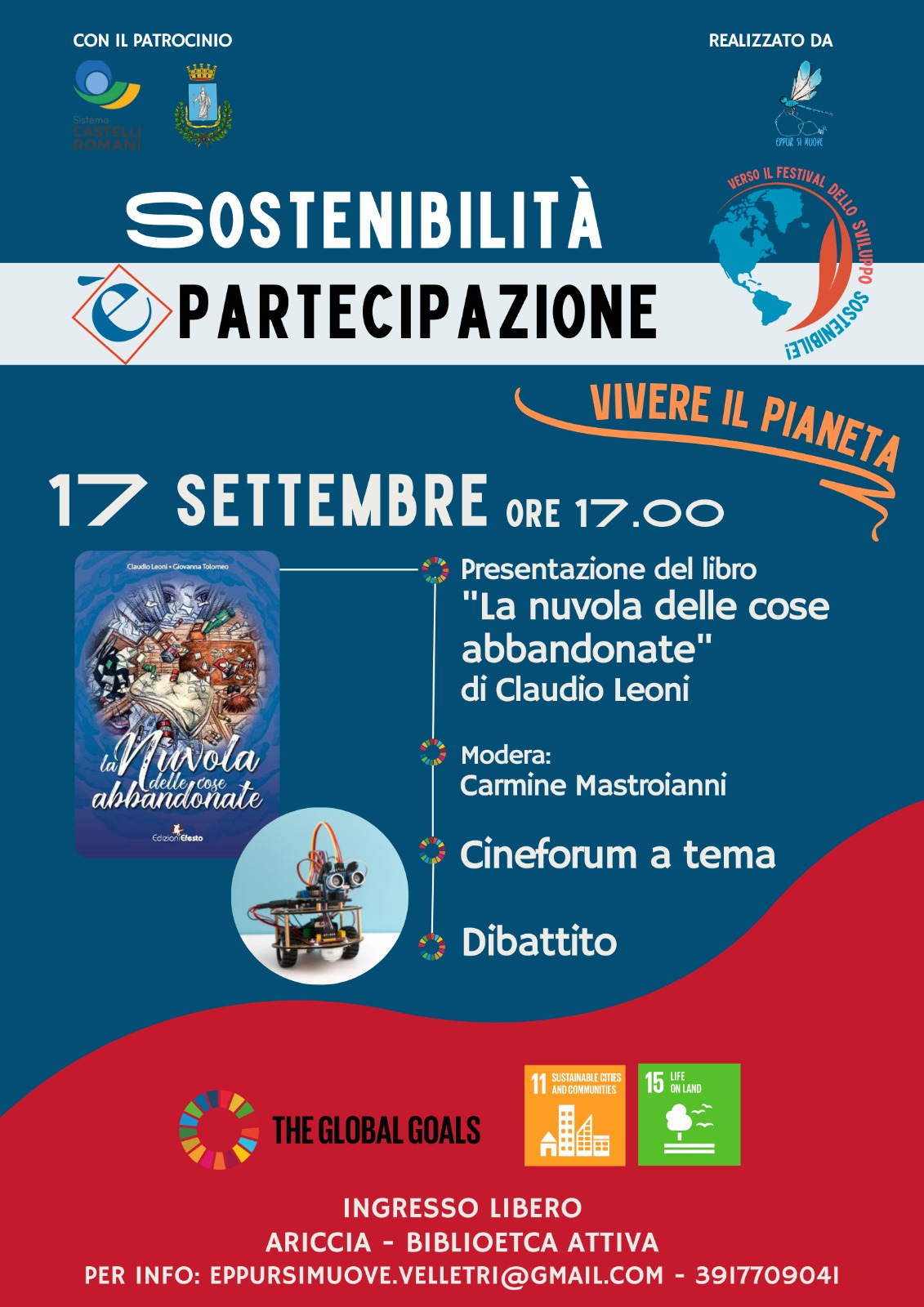 Ariccia la seconda tappa del “Vivere il pianeta”: con Claudio Leoni continua “Sostenibilità è partecipazione”