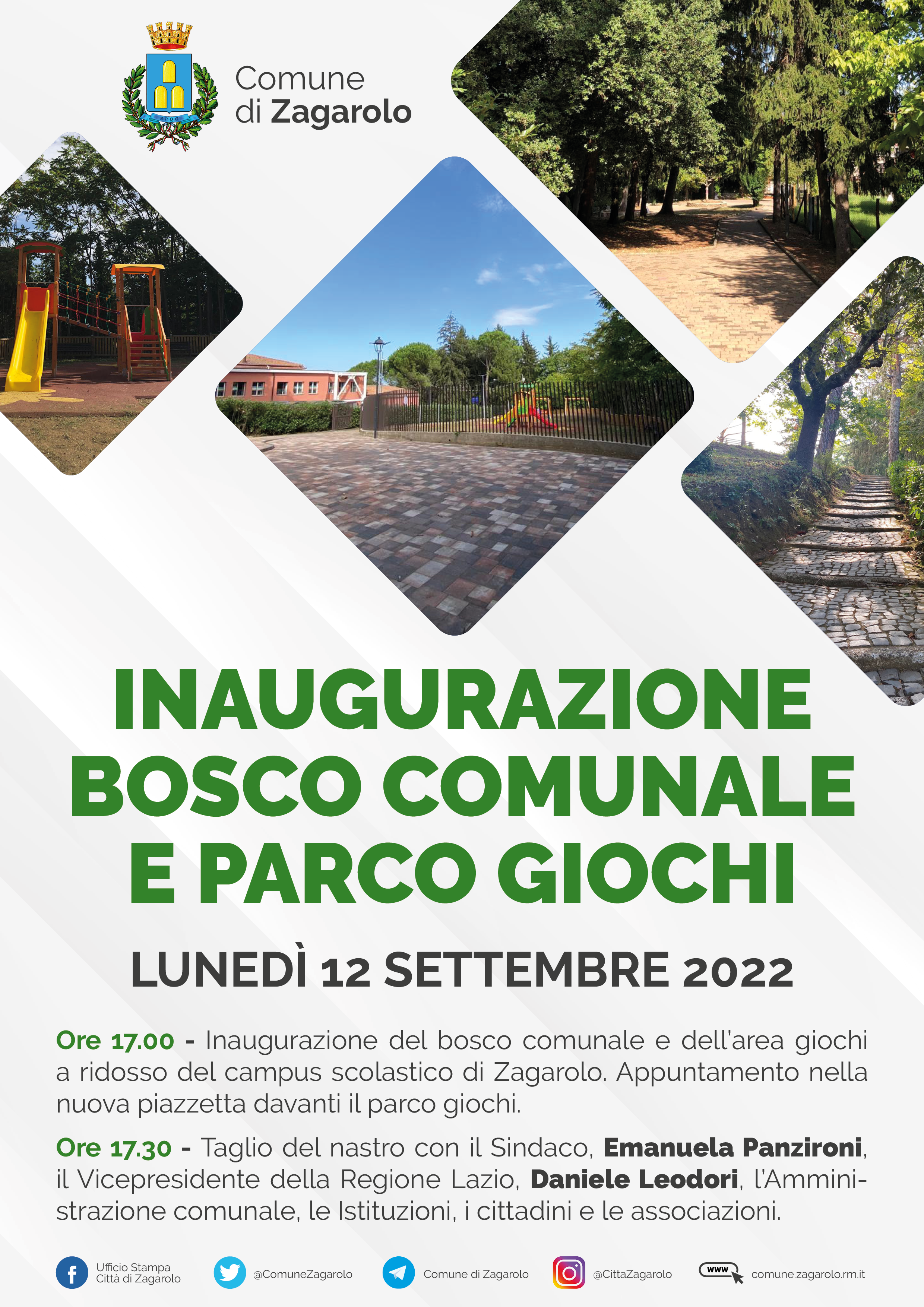 Zagarolo, inaugurazione del bosco comunale e del parco giochi