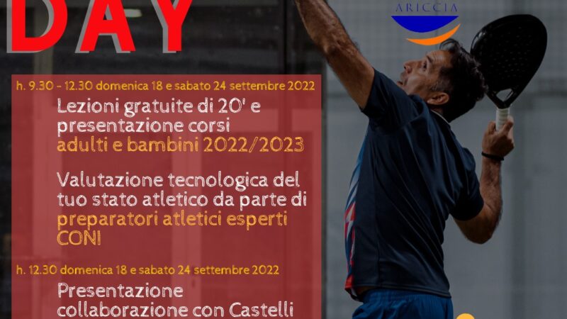 Ariccia, Padel, inizia la stagione all’insegna dei corsi per adulti e per bambini a partire dai 4 anni