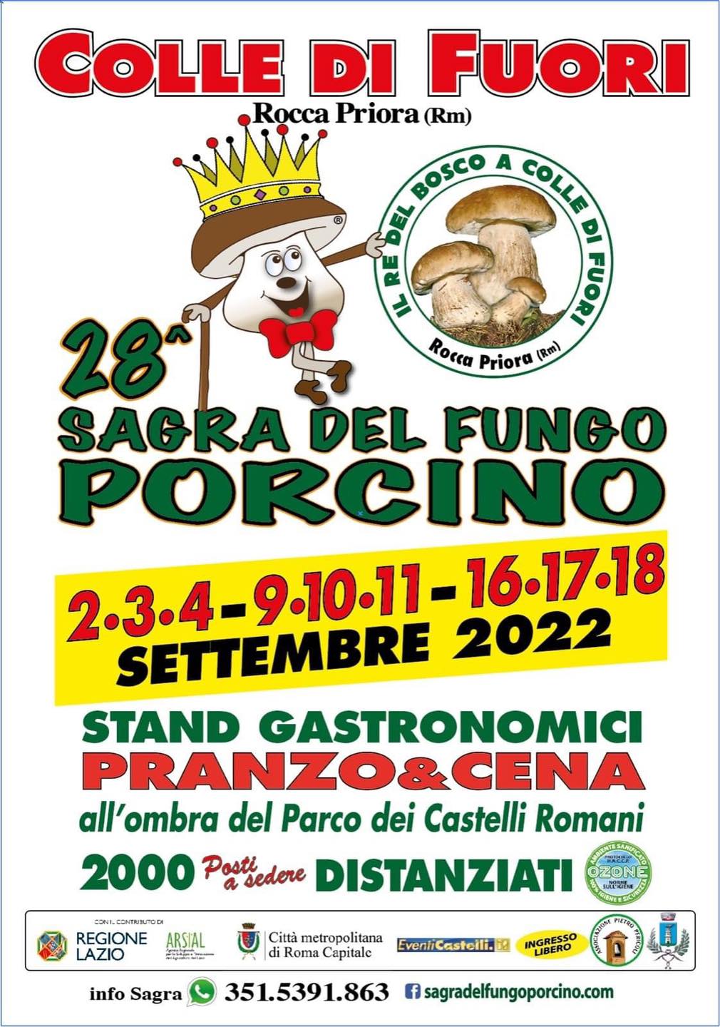 Rocca Priora, parte oggi la 29° sagra del fungo porcino