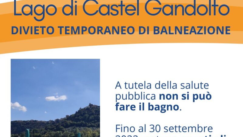 Castel Gandolfo, lago: divieto temporaneo di balneazione