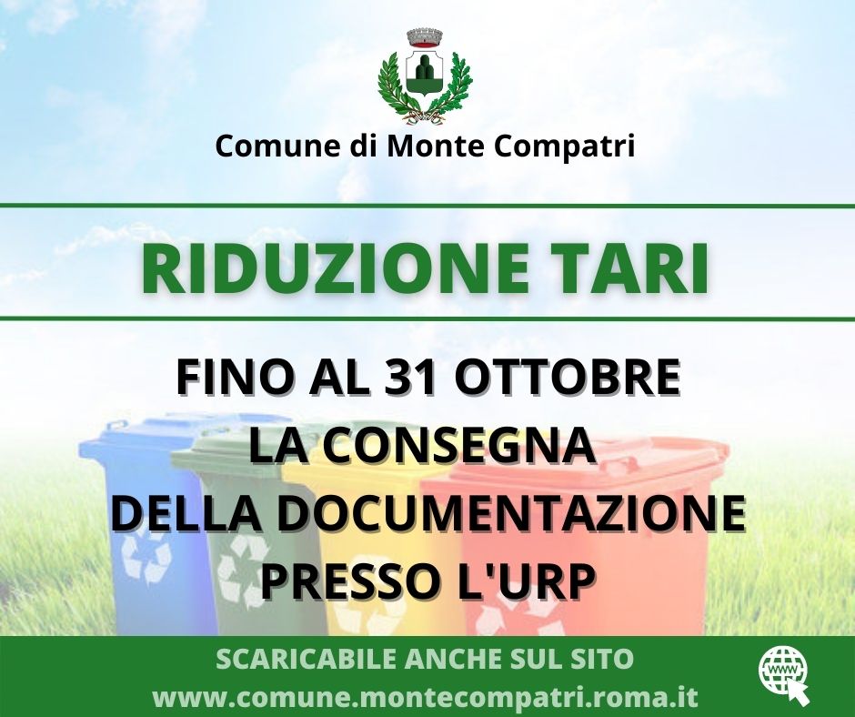 Monte Compatri, riduzione TARI￼