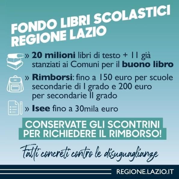 Zagarolo, fondo libri scolastici Regione Lazio￼