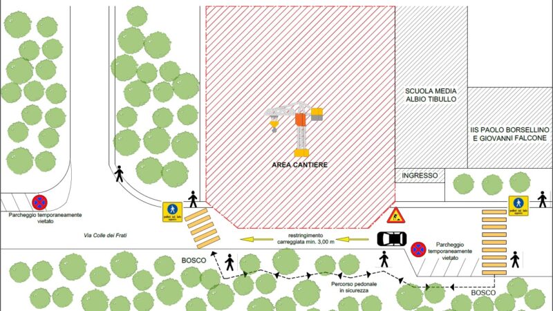 Zagarolo, Campus Scolastico, modifiche alla viabilità su Via Colle Dei Frati per presenza Cantiere