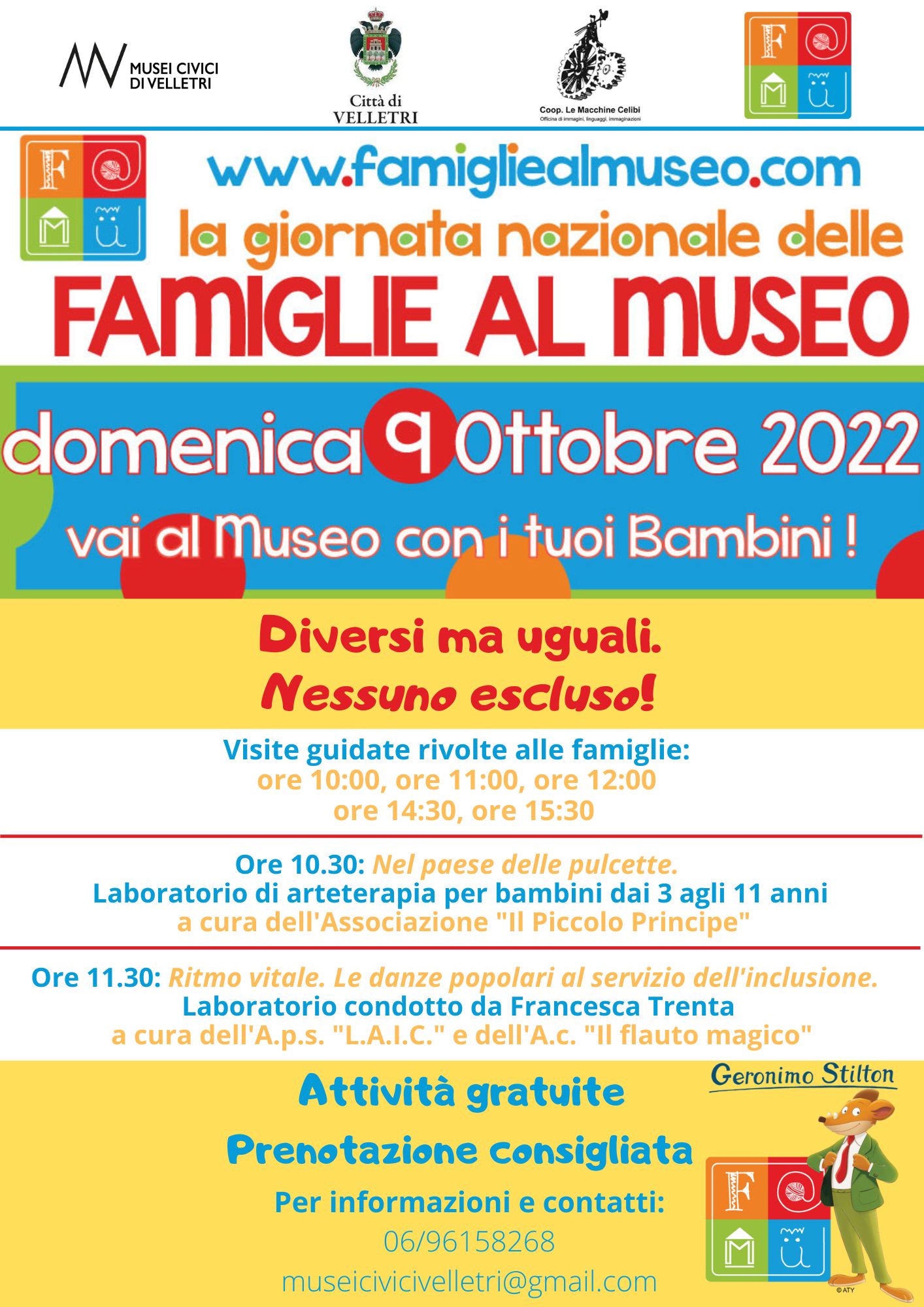 Velletri, domenica 9 ottobre c’è “famiglie al museo”, dopo il successo delle precedenti edizioni