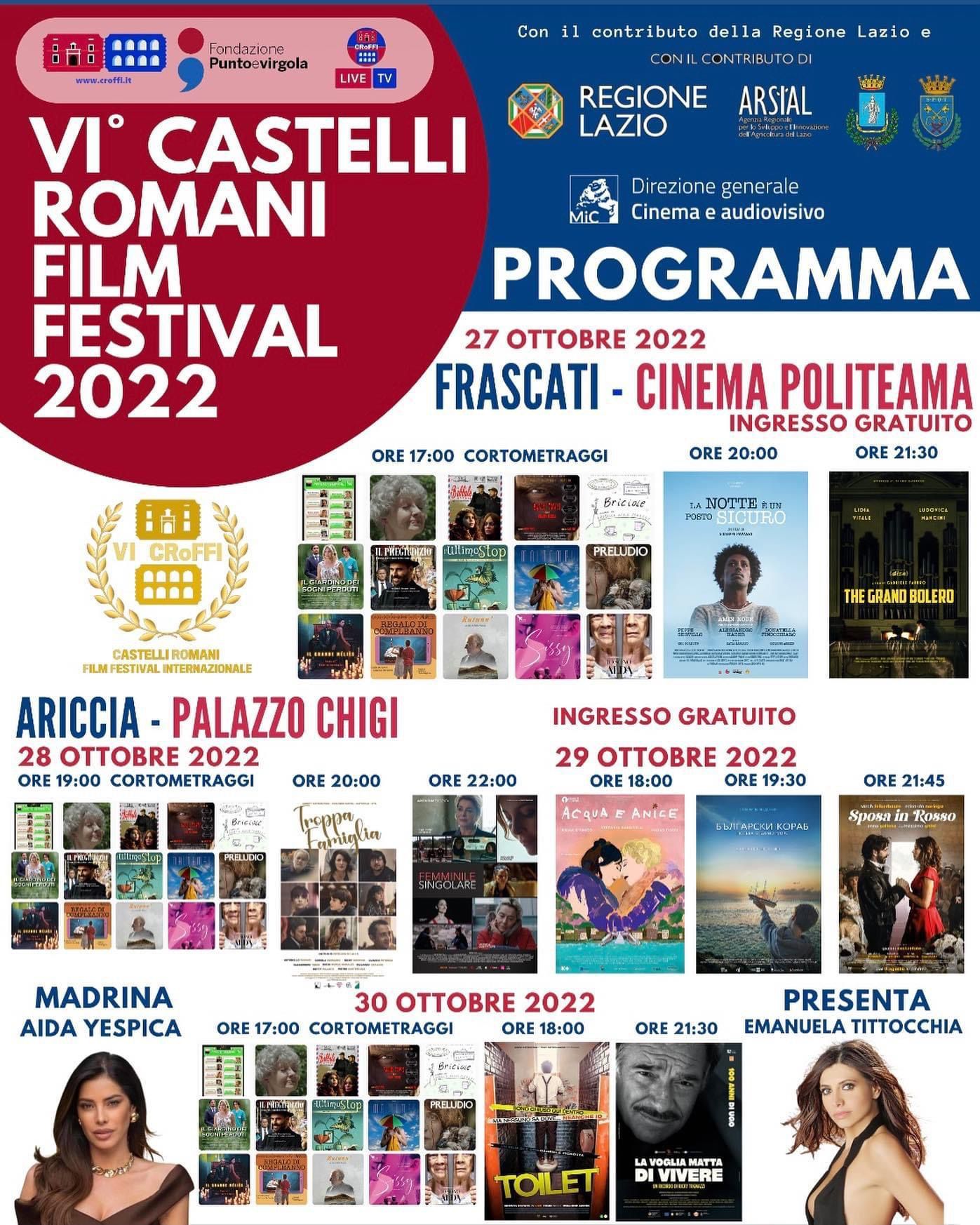 Frascati, al via domani il “Castelli Film Festival”