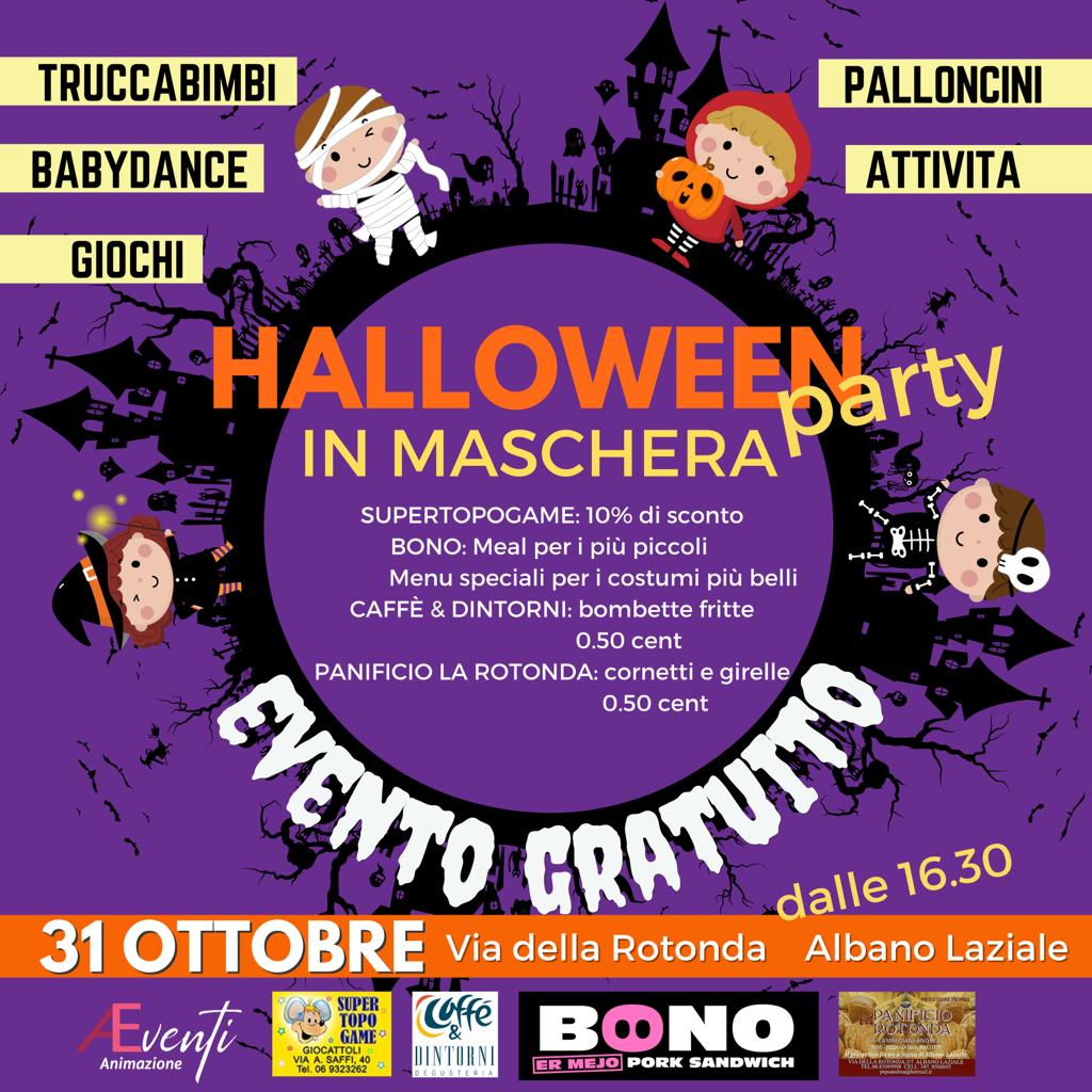 Albano, il 31 ottobre il Centro storico ospiterà il party “Hallowen in Maschera”