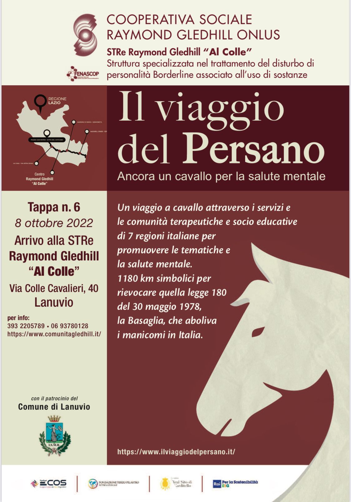 Lanuvio, ospiterà una delle tappe de “Il Viaggio del Persano – ancora un cavallo per la salute mentale”