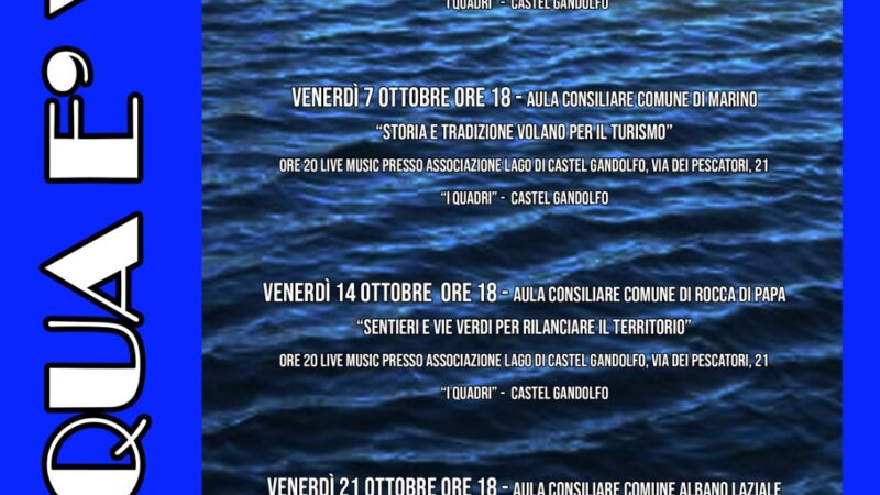 Ariccia, giovedì a Palazzo Chigi l’incontro “Lago e Benessere: un viaggio da fare insieme”