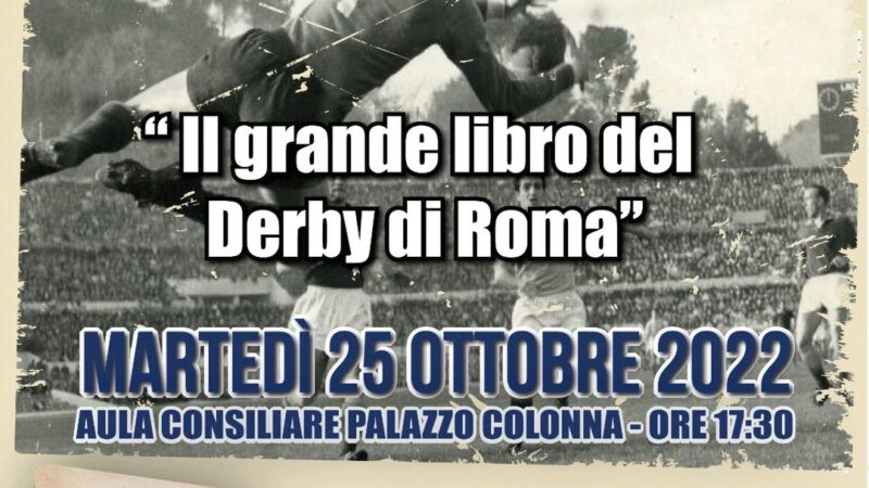 Marino, “Il grande libro del Derby di Roma”, ospite all’appuntamento con i ‘Martedì Letterari’ Giuseppe Giannini