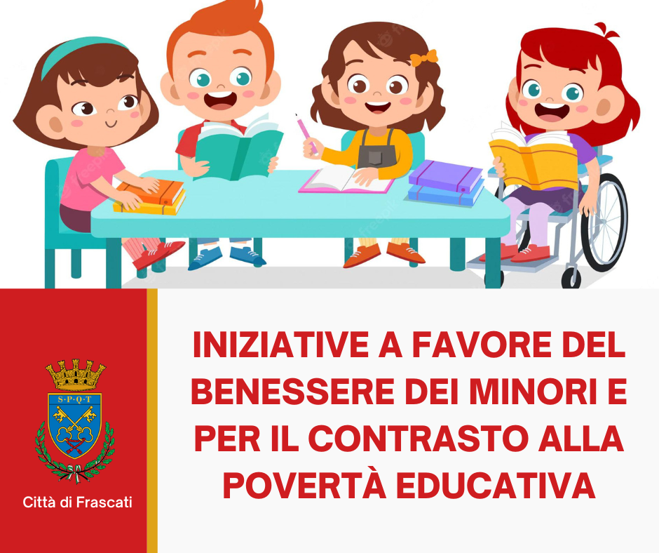 Frascati, iniziative a favore del benessere dei minori e per il contrasto alla povertà educativa