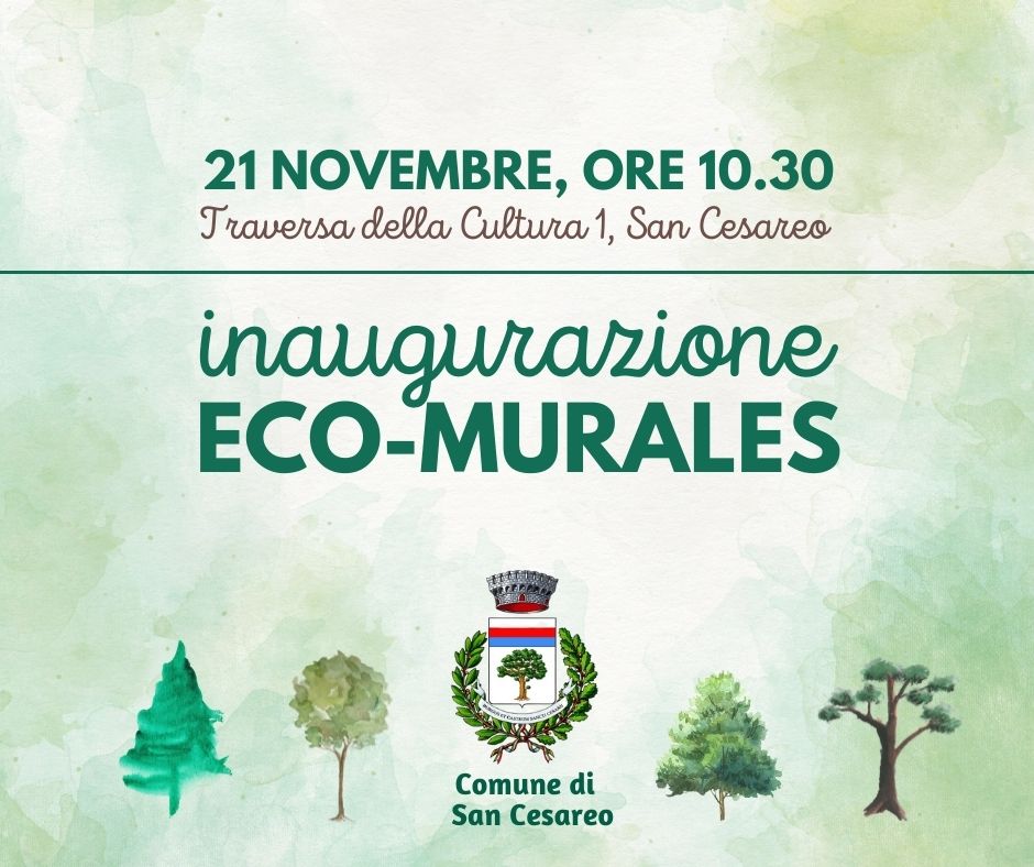 Nella Giornata Nazionale degli Alberi San Cesareo inaugura due eco-murales celebrando il suo emblema: il cedro del libano