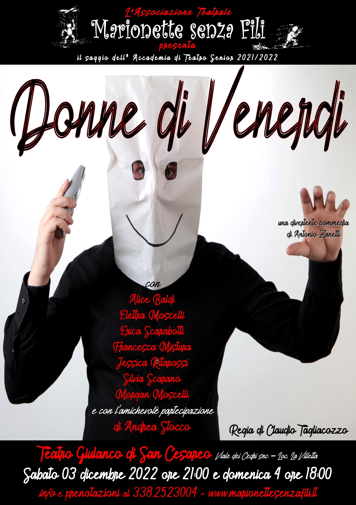 San Casareo, l’associazione “Marionette Senza Fili” in scena con la divertente commedia “Donne di Venerdi’”