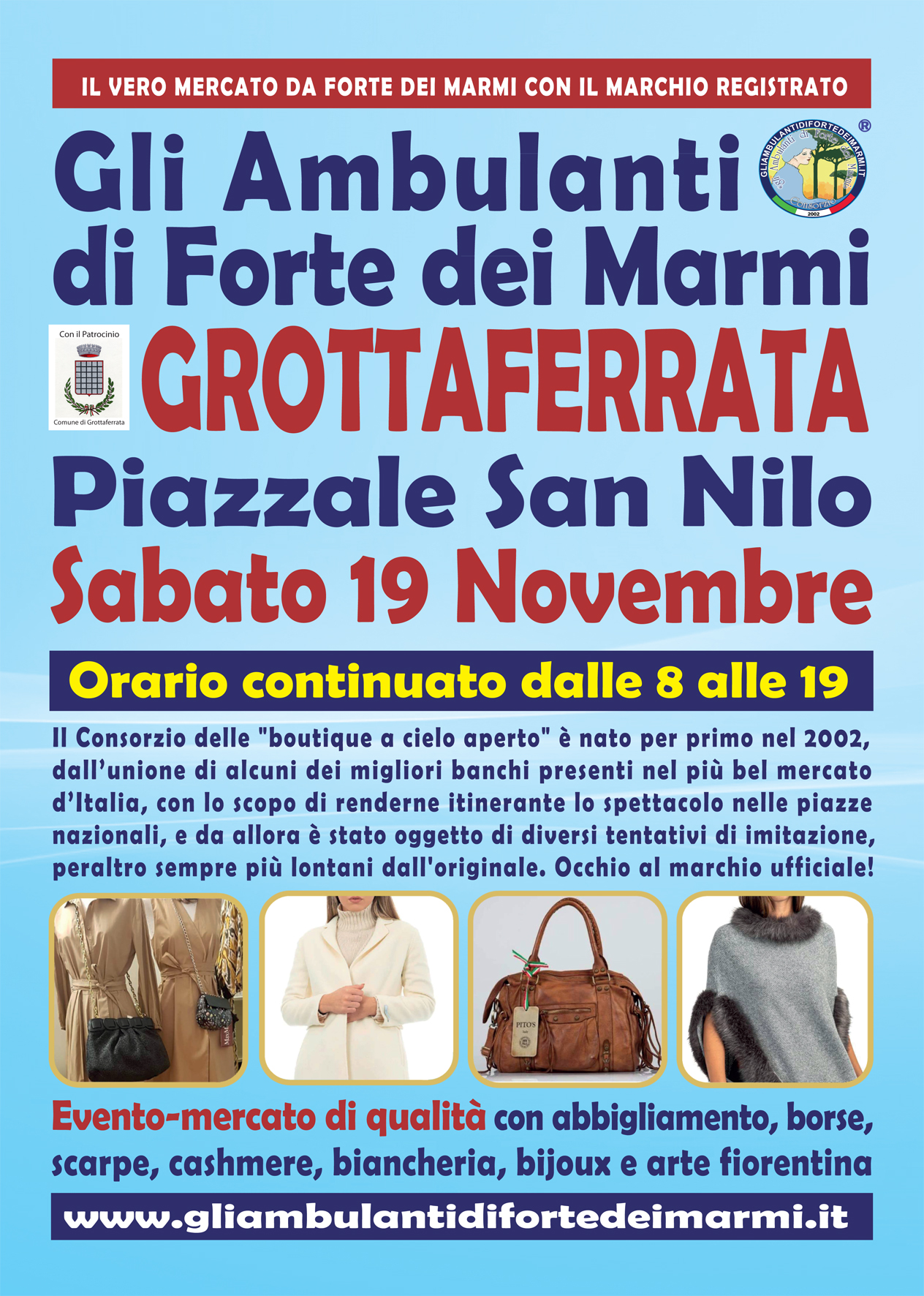 Gli Ambulanti di Forte dei Marmi a Grottaferrata sabato 19 novembre