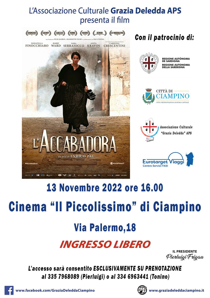 Ciampino, “L’accabadora”, il film di Enrico Pau sarà proiettato al cinema “Il Piccolissimo”