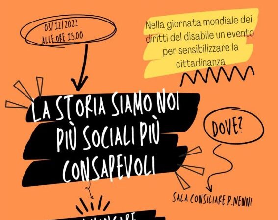 Ciampino – Giornata mondiale dei Diritti del disabile. Io, Paola e Paola