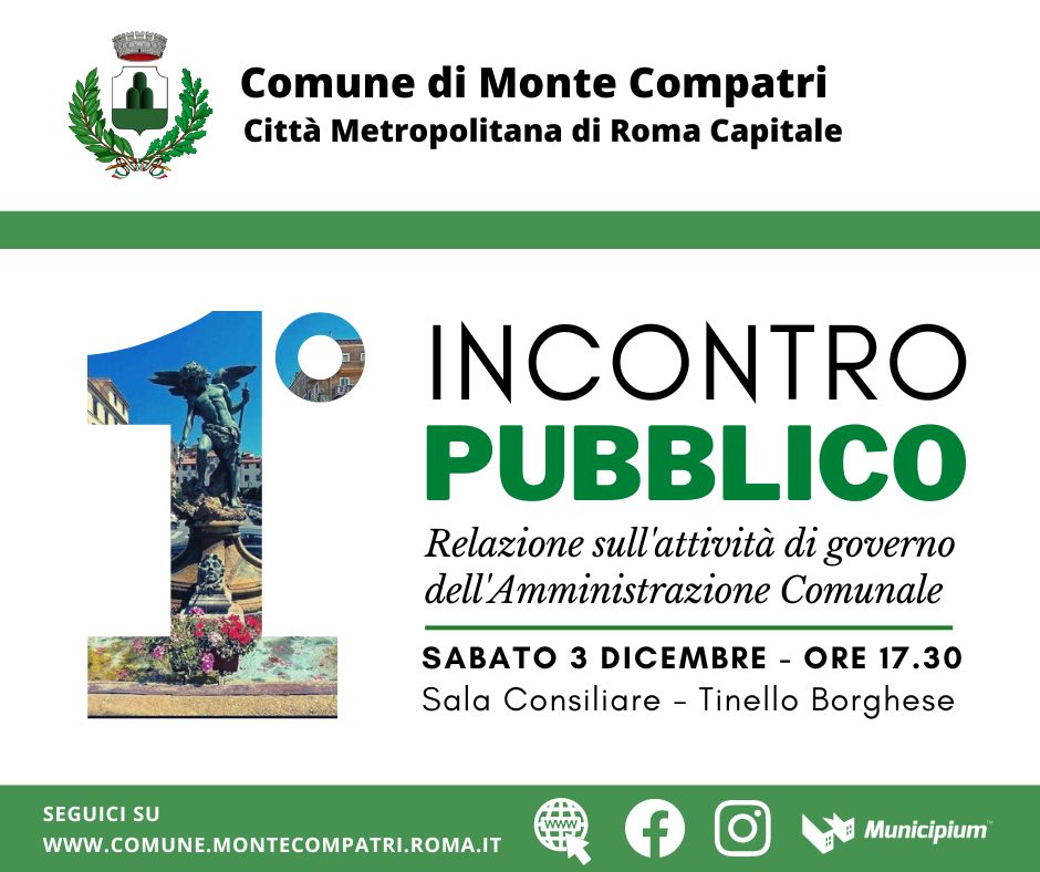 Monte Compatri, l’amministrazione comunale incontra i cittadini