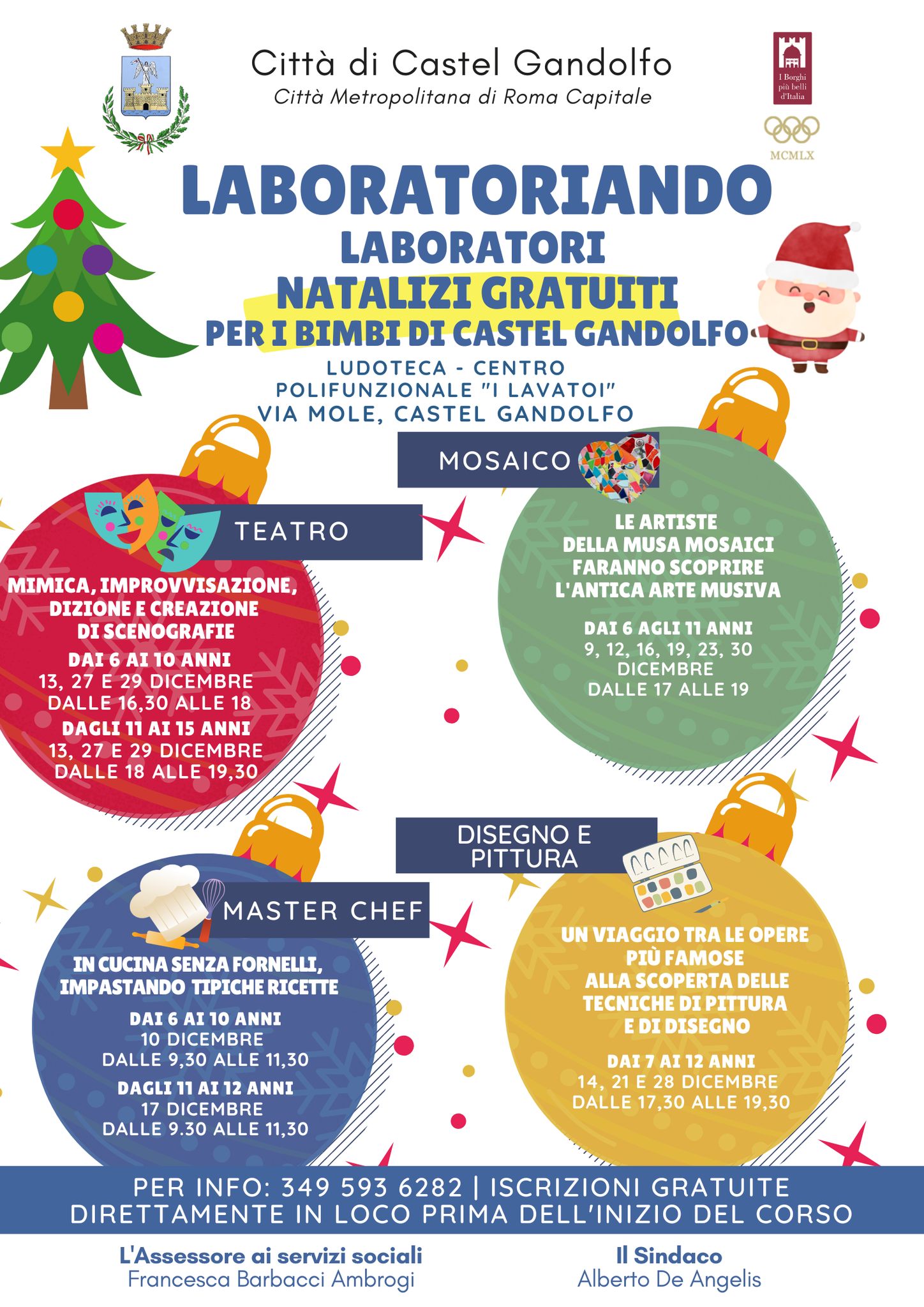 Castel Gandolfo, laboratori natalizi per bambini