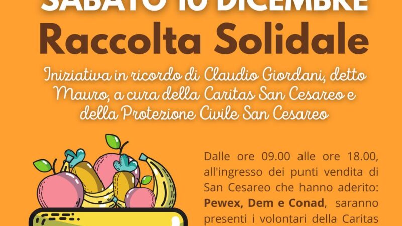 San Cesareo, oggi la raccolta alimentare solidale in ricordo di Claudio Giordani