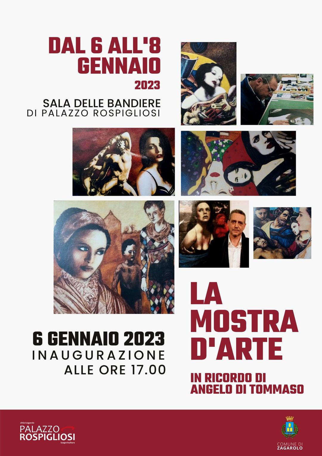 Zagarolo, la mostra d’arte in ricordo di Angelo di Tommaso – dal 6 all’8 gennaio 2023, sala delle bandiere di Palazzo Rospigliosi