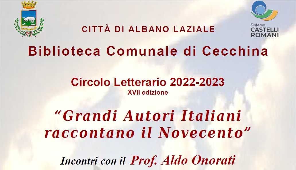 Cecchina – 19 dicembre inizio Circolo Letterario Onorati Aldo