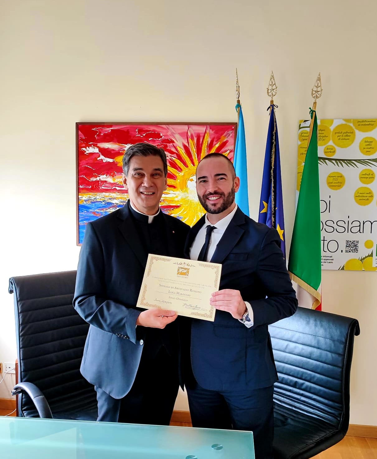 Arcinazzo Romano: Luca Marocchi premiato al consiglio regionale del Lazio