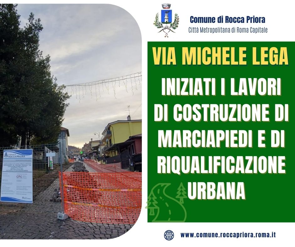 Rocca Priora, partito il restyling di via Michele Lega, fulcro di Colle di Fuori