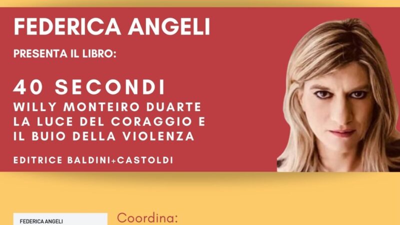 Ciampino, il 20 gennaio l’autrice Federica Angeli presenterà il suo libro: “40 secondi. Willy Monteiro Duarte, la luce del coraggio e il buio della violenza”